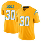Johmsee LA.Chargers #30 Alec Ingold Player Gold Limited Vapor F.U.S.E. Home Game Stitched Jerseys