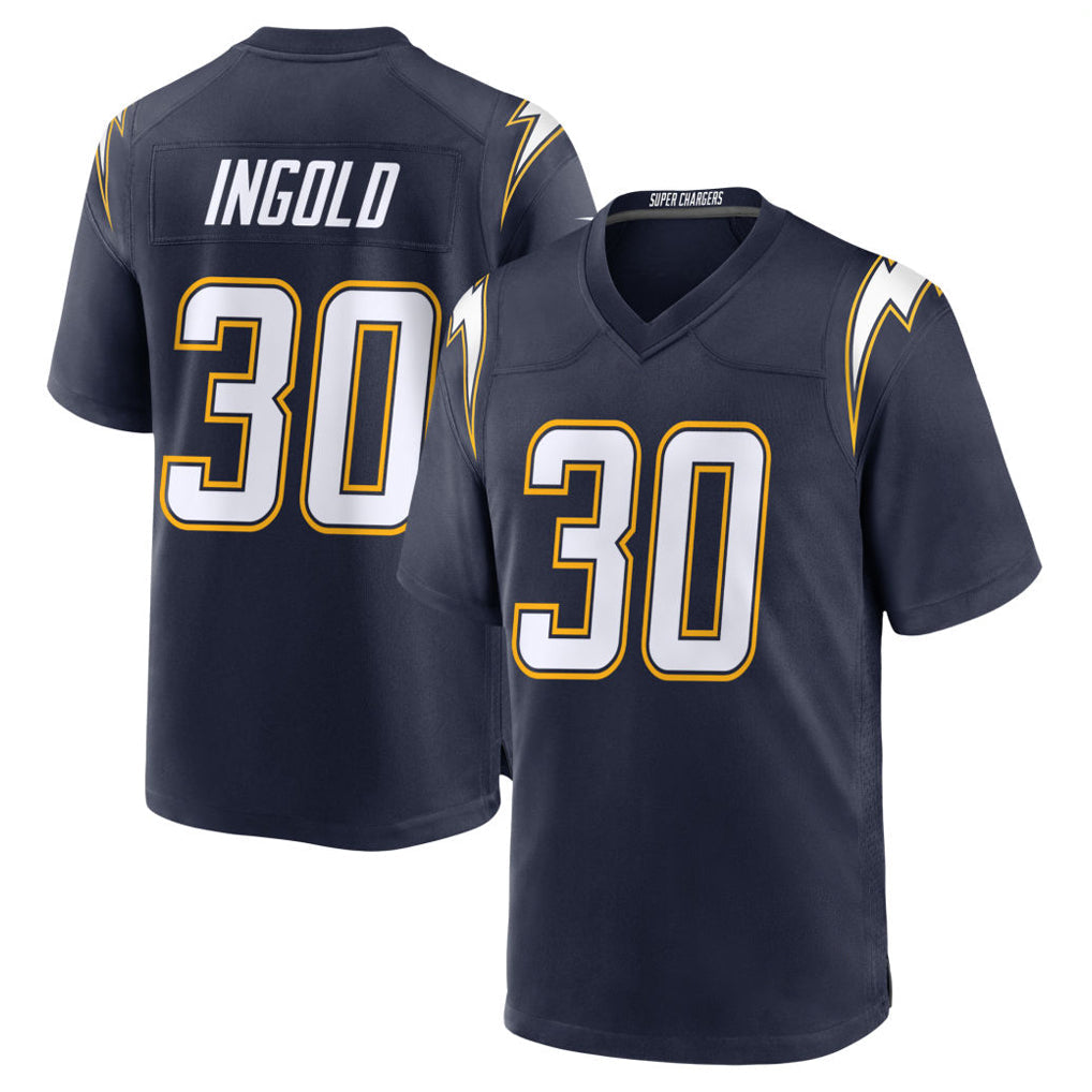 Johmsee LA.Chargers #30 Alec Ingold Player Navy Alternate Home Game Stitched Jerseys