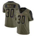 Johmsee LA.Chargers #30 Alec Ingold Player Olive Salute To Service Limited Game Stitched Jerseys