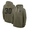 Johmsee LA.Chargers #30 Alec Ingold Player Olive Salute to Service Pullover Hoodies Limited Stitched Jerseys
