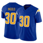 Johmsee LA.Chargers #30 Alec Ingold Player Royal Limited Vapor F.U.S.E. Home Game Stitched Jerseys