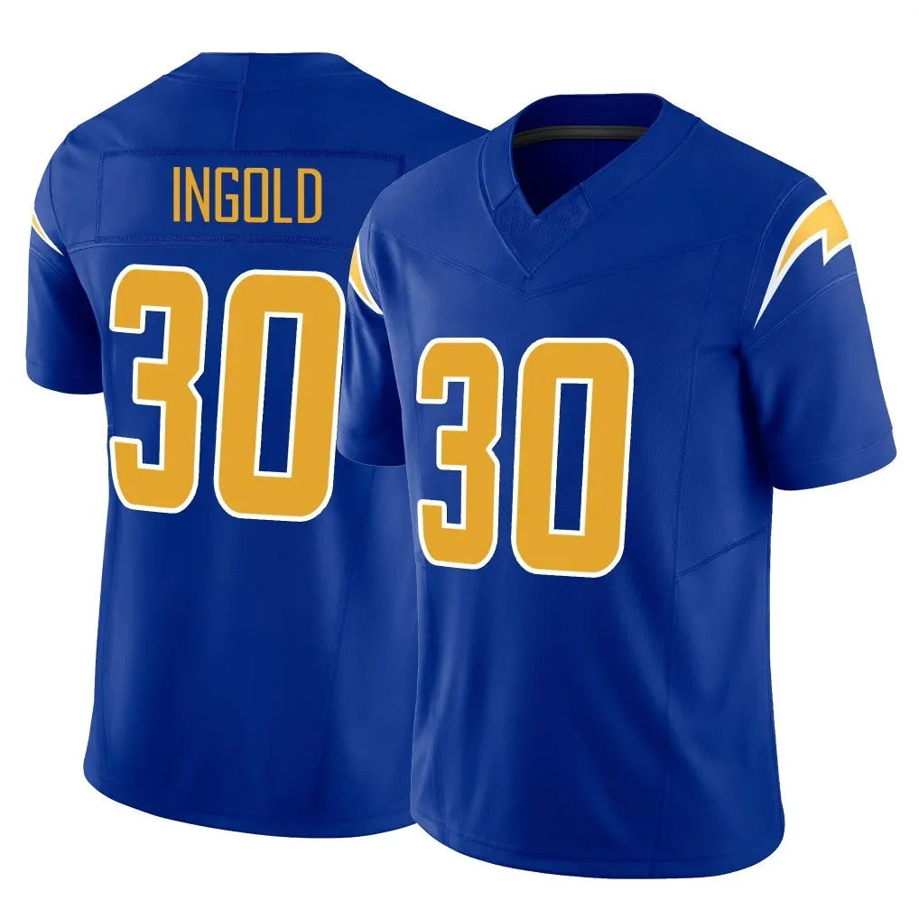 Johmsee LA.Chargers #30 Alec Ingold Player Royal Limited Vapor F.U.S.E. Home Game Stitched Jerseys