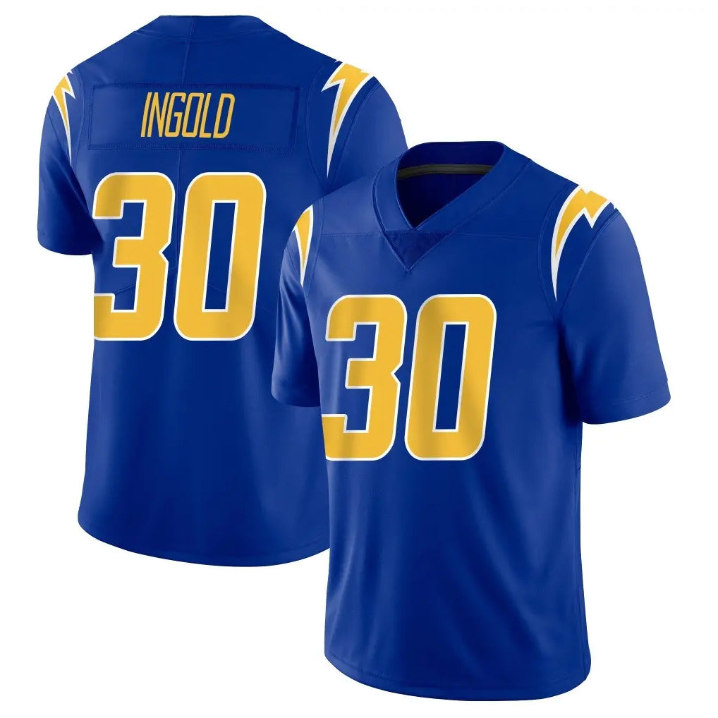 Johmsee LA.Chargers #30 Alec Ingold Player Royal Limited Vapor Home Game Stitched Jerseys