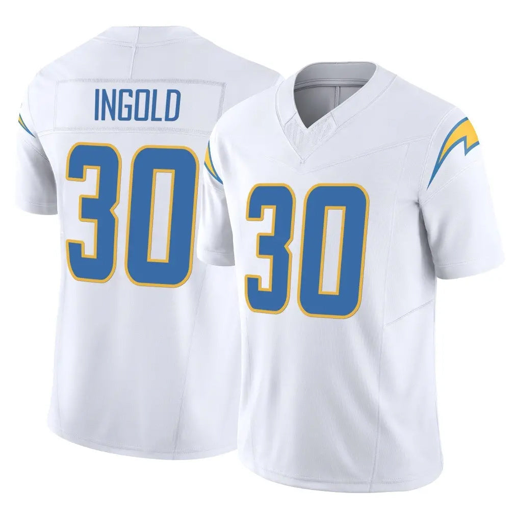 Johmsee LA.Chargers #30 Alec Ingold Player White Limited Vapor F.U.S.E. Home Game Stitched Jerseys