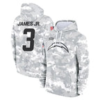 Johmsee LA.Chargers #3 Derwin James Jr. Player Arctic Camo Salute to Service Hoodies Limited Game Stitched Jerseys