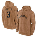 Johmsee LA.Chargers #3 Derwin James Jr. Player Brown Salute to Service Hoodies Limited Game Stitched Jerseys