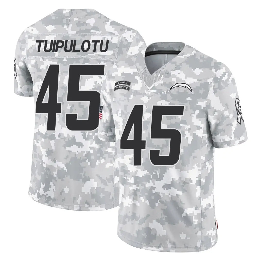Johmsee LA.Chargers #45 Tuli Tuipulotu Player Arctic Camo Salute To Service Limited Game Stitched Jerseys