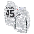 Johmsee LA.Chargers #45 Tuli Tuipulotu Player Arctic Camo Salute to Service Hoodies Limited Game Stitched Jerseys