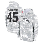 Johmsee LA.Chargers #45 Tuli Tuipulotu Player Arctic Camo Salute to Service Hoodies Limited Game Stitched Jerseys