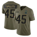 Johmsee LA.Chargers #45 Tuli Tuipulotu Player Olive 2025 Salute To Service Limited Game Stitched Jerseys
