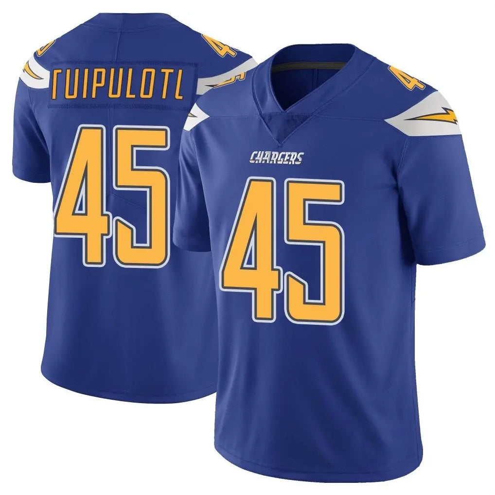 Johmsee LA.Chargers #45 Tuli Tuipulotu Player Royal Limited Color Rush Vapor Untouchable Home Game Stitched Jerseys