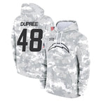 Johmsee LA.Chargers #48 Bud Dupree Player Arctic Camo Salute to Service Hoodies Limited Game Stitched Jerseys