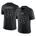 Johmsee LA.Chargers #48 Bud Dupree Player Black Limited Reflective Home Game Stitched Jerseys