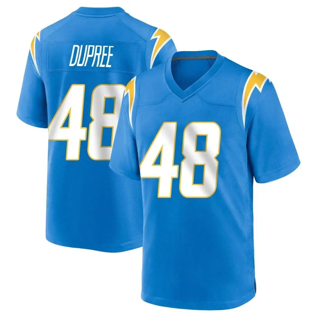 Johmsee LA.Chargers #48 Bud Dupree Player Blue Home Game Stitched Jerseys
