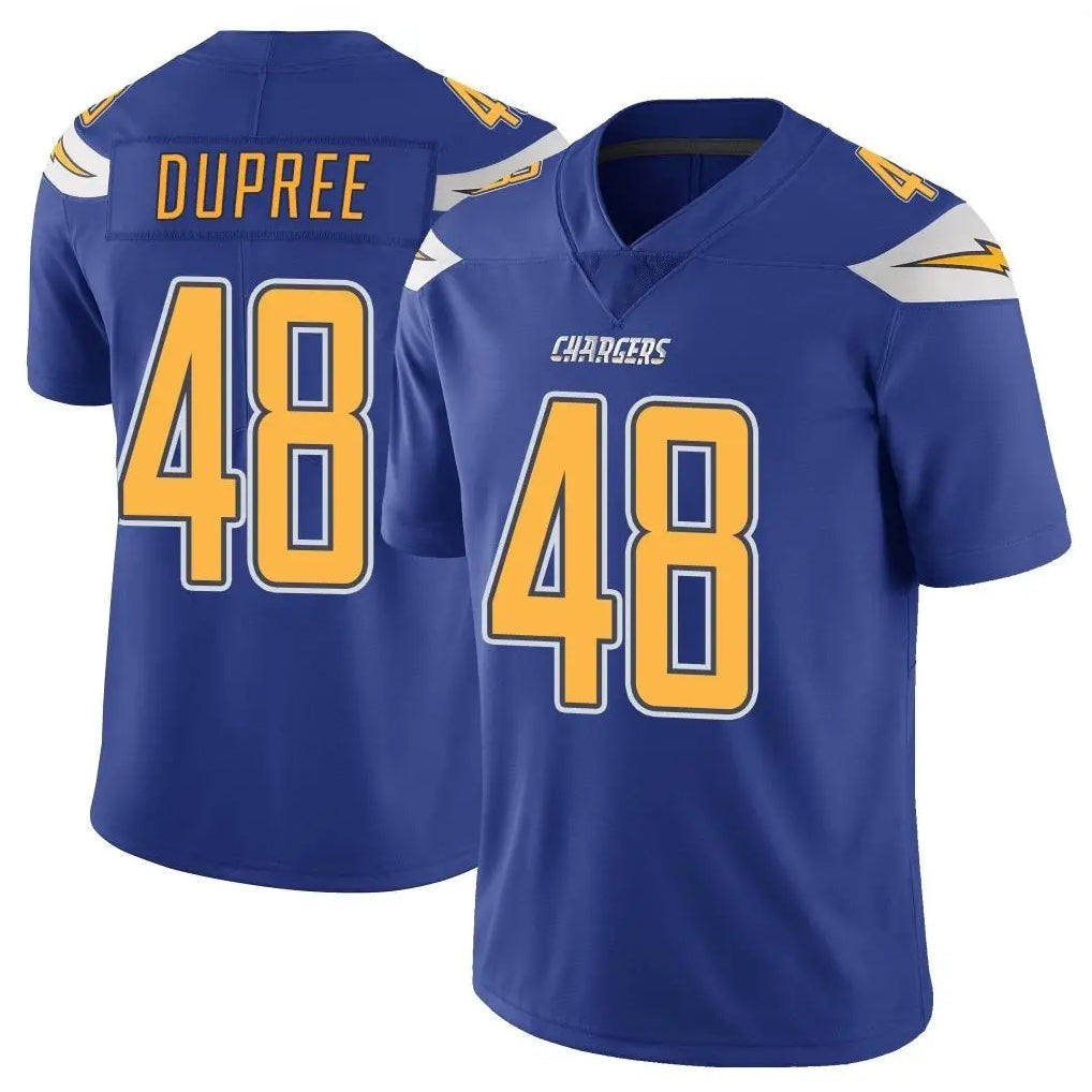 Johmsee LA.Chargers #48 Bud Dupree Player Royal Limited Color Rush Vapor Untouchable Home Game Stitched Jerseys