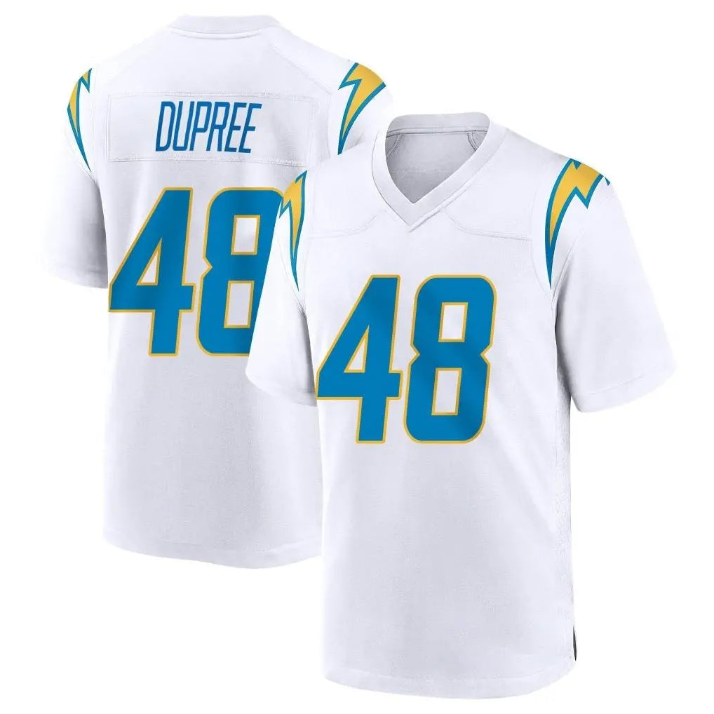 Johmsee LA.Chargers #48 Bud Dupree Player White Home Game Stitched Jerseys