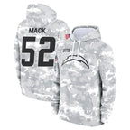 Johmsee LA.Chargers #52 Khalil Mack Player Arctic Camo Salute to Service Hoodies Game Stitched Jerseys