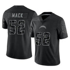Johmsee LA.Chargers #52 Khalil Mack Player Black Limited Reflective Home Game Stitched Jerseys