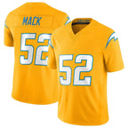 Johmsee LA.Chargers #52 Khalil Mack Player Gold Limited Vapor F.U.S.E. Home Game Stitched Jerseys