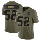Johmsee LA.Chargers #52 Khalil Mack Player Olive 2025 Salute To Service Limited Game Stitched Jerseys