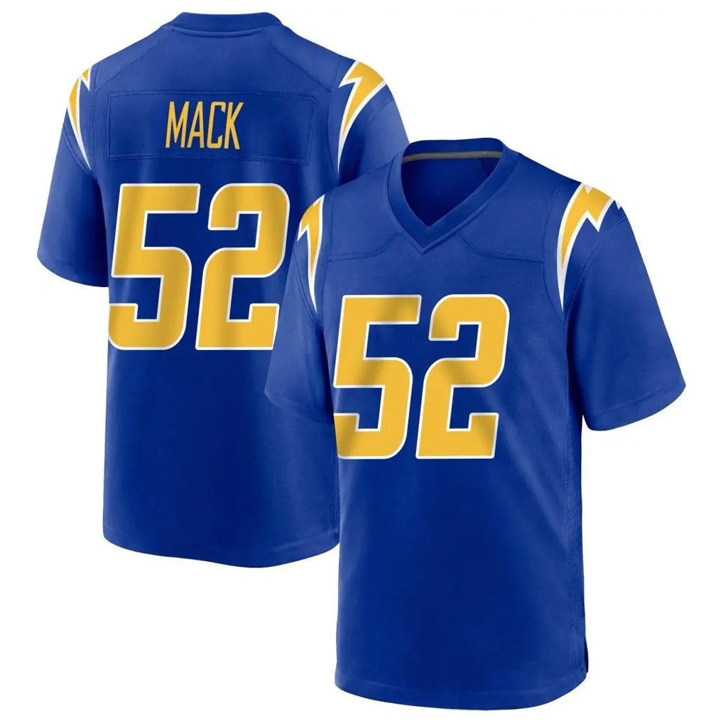 Johmsee LA.Chargers #52 Khalil Mack Player Royal Home Game Stitched Jerseys