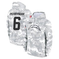 Johmsee LA.Chargers #6 Denzel Perryman Player Arctic Camo Salute to Service Hoodies Limited Game Stitched Jerseys