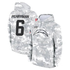 Johmsee LA.Chargers #6 Denzel Perryman Player Arctic Camo Salute to Service Hoodies Limited Game Stitched Jerseys