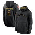 Johmsee LA.Chargers #6 Denzel Perryman Player Black Salute to Service Hoodies Limited Game Stitched Jerseys