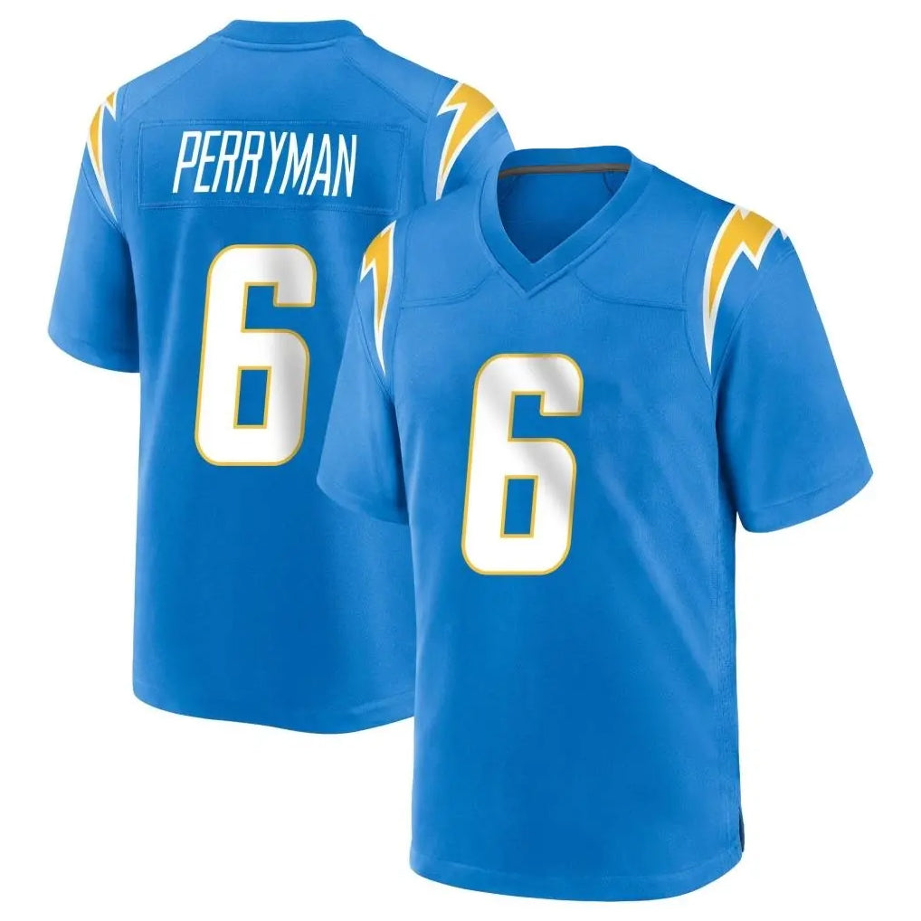 Johmsee LA.Chargers #6 Denzel Perryman Player Blue Home Game Stitched Jerseys