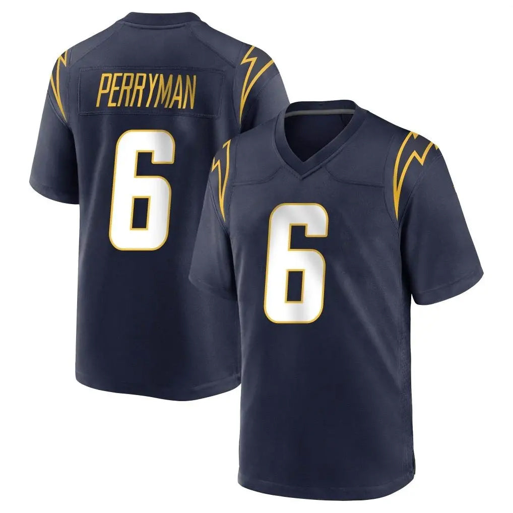Johmsee LA.Chargers #6 Denzel Perryman Player Navy Home Game Stitched Jerseys