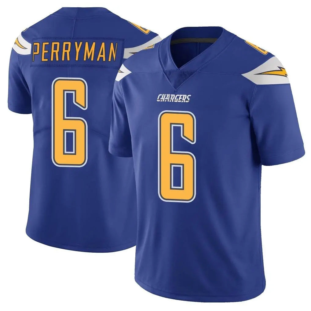Johmsee LA.Chargers #6 Denzel Perryman Player Royal Limited Color Rush Vapor Untouchable Home Game Stitched Jerseys