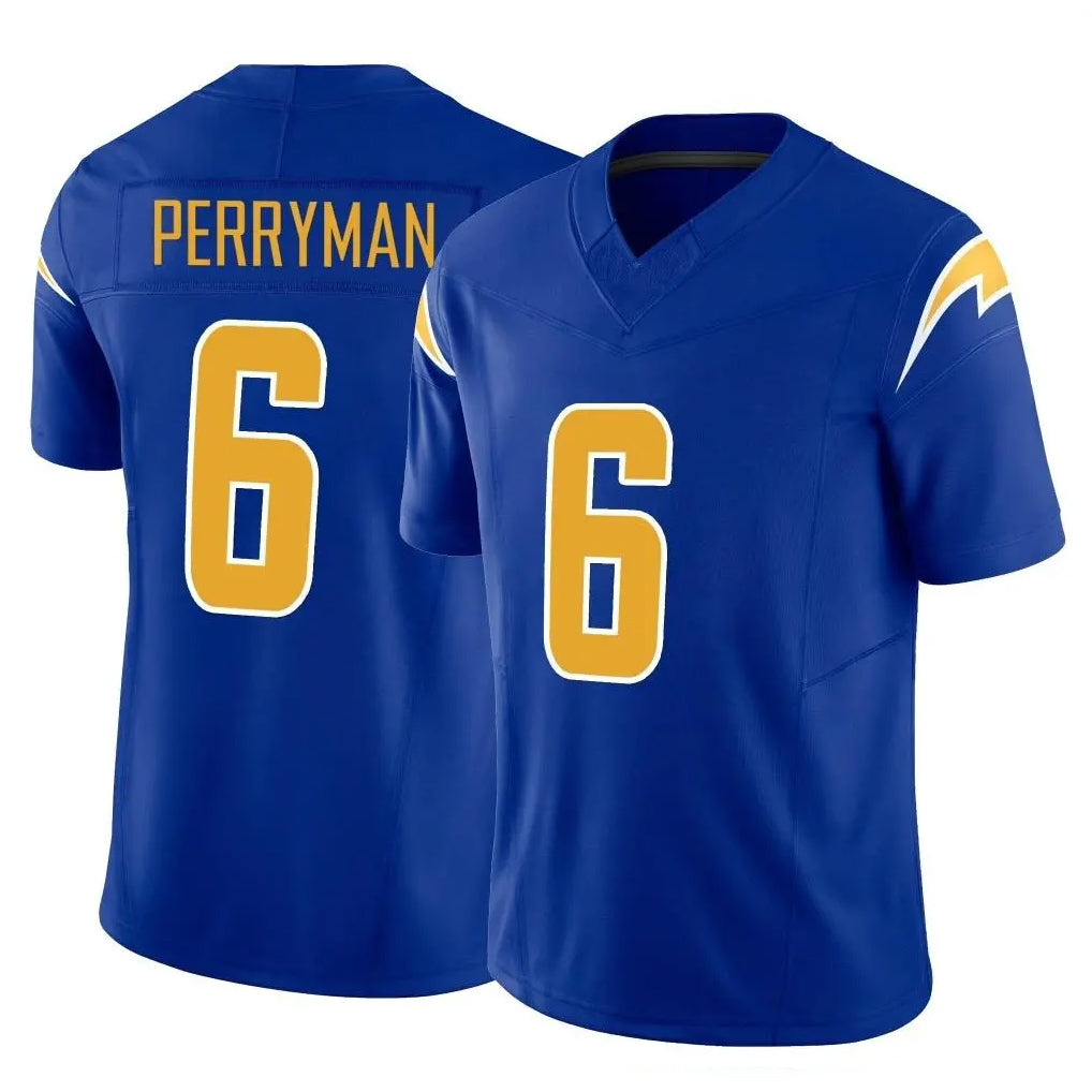 Johmsee LA.Chargers #6 Denzel Perryman Player Royal Limited Vapor F.U.S.E. Home Game Stitched Jerseys