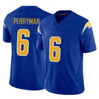 Johmsee LA.Chargers #6 Denzel Perryman Player Royal Limited Vapor F.U.S.E. Home Game Stitched Jerseys