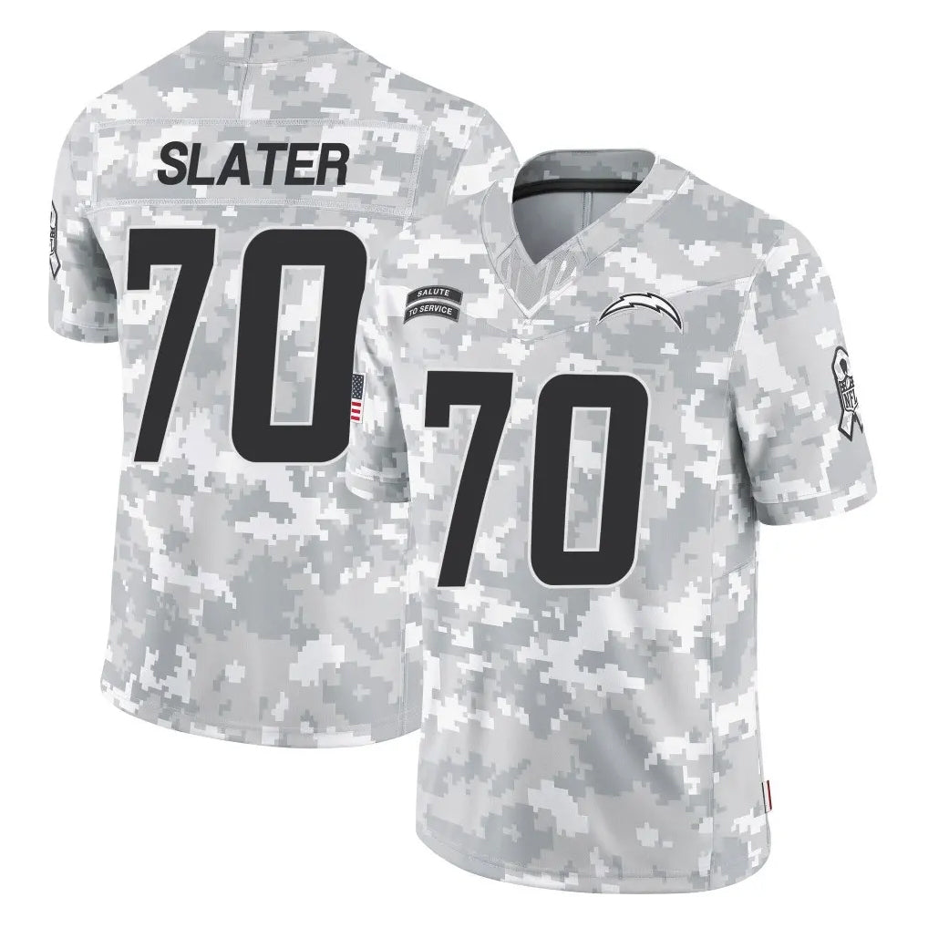 Johmsee LA.Chargers #70 Rashawn Slater Player Arctic Camo Salute To Service Limited Game Stitched Jerseys