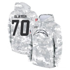 Johmsee LA.Chargers #70 Rashawn Slater Player Arctic Camo Salute to Service Hoodies Limited Game Stitched Jerseys