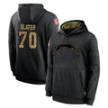 Johmsee LA.Chargers #70 Rashawn Slater Player Black Salute to Service Hoodies Limited Game Stitched Jerseys