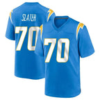 Johmsee LA.Chargers #70 Rashawn Slater Player Blue Home Game Stitched Jerseys