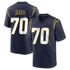 Johmsee LA.Chargers #70 Rashawn Slater Player Navy Home Game Stitched Jerseys