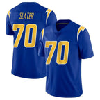 Johmsee LA.Chargers #70 Rashawn Slater Player Royal Limited Vapor Home Game Stitched Jerseys