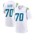 Johmsee LA.Chargers #70 Rashawn Slater Player White Home Game Stitched Jerseys