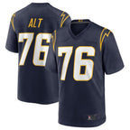 Johmsee LA.Chargers #76 Joe Alt Navy 2024 Draft First Round Pick Player Game Jersey American Stitched Jersey