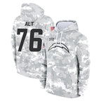 Johmsee LA.Chargers #76 Joe Alt Player Arctic Camo Salute to Service Hoodies Limited Game Stitched Jerseys