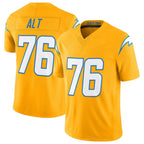 Johmsee LA.Chargers #76 Joe Alt Player Gold Limited Vapor F.U.S.E. Home Game Stitched Jerseys