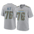 Johmsee LA.Chargers #76 Joe Alt Player Gray Atmosphere Fashion Home Game Stitched Jerseys