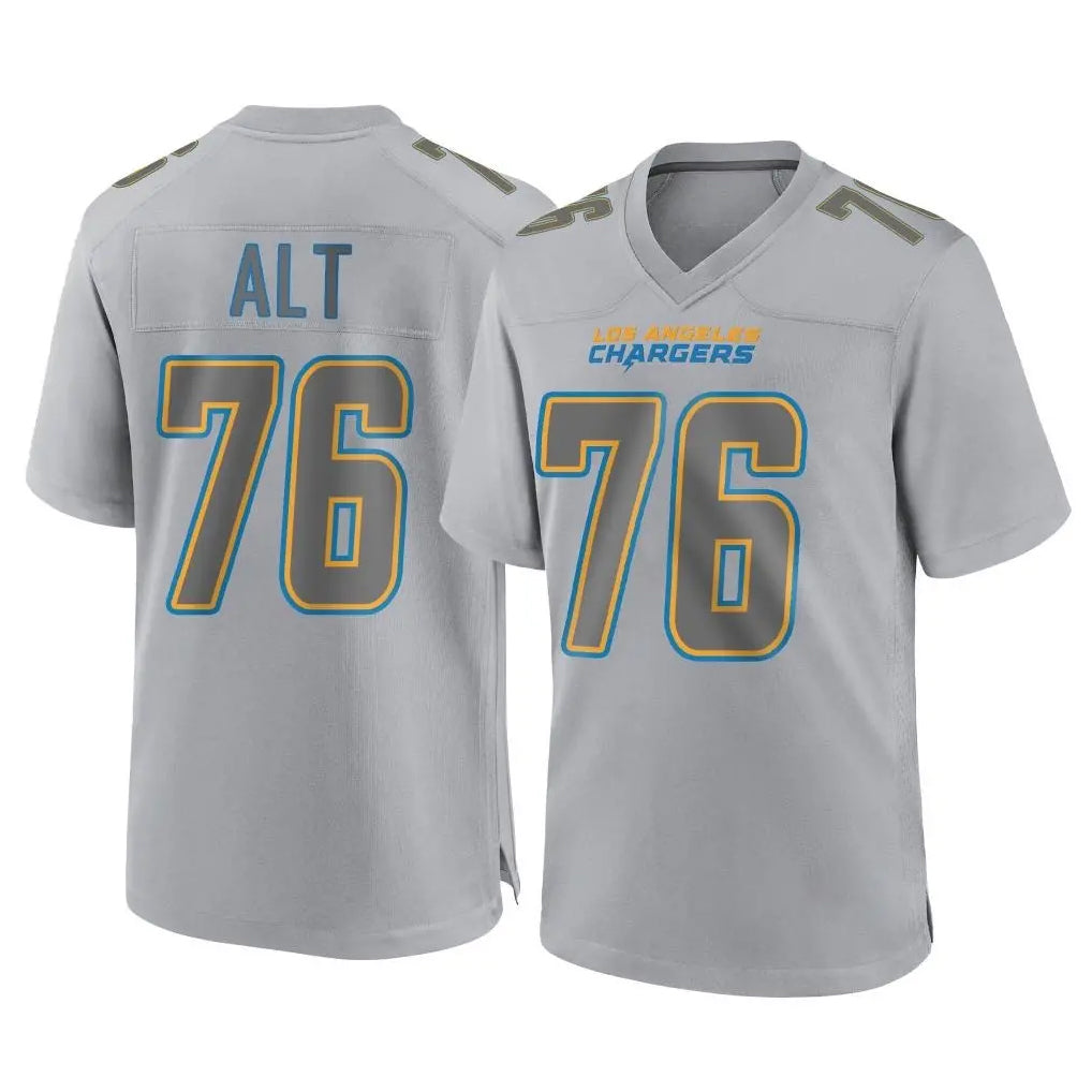 Johmsee LA.Chargers #76 Joe Alt Player Gray Atmosphere Fashion Home Game Stitched Jerseys