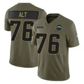 Johmsee LA.Chargers #76 Joe Alt Player Olive 2025 Salute To Service Limited Game Stitched Jerseys