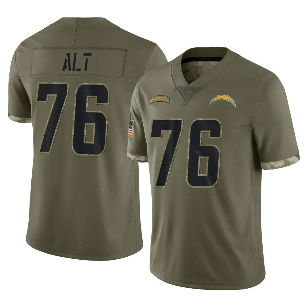 Johmsee LA.Chargers #76 Joe Alt Player Olive Salute To Service Limited Stitched Jerseys
