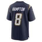 Johmsee LA.Chargers #8 Omarion Hampton Navy Alternate Super Chargers Game Player Stitched Jerseys