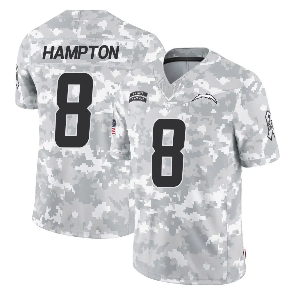 Johmsee LA.Chargers #8 Omarion Hampton Player Arctic Camo Salute To Service Limited Game Stitched Jerseys