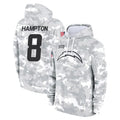 Johmsee LA.Chargers #8 Omarion Hampton Player Arctic Camo Salute to Service Hoodies Limited Game Stitched Jerseys